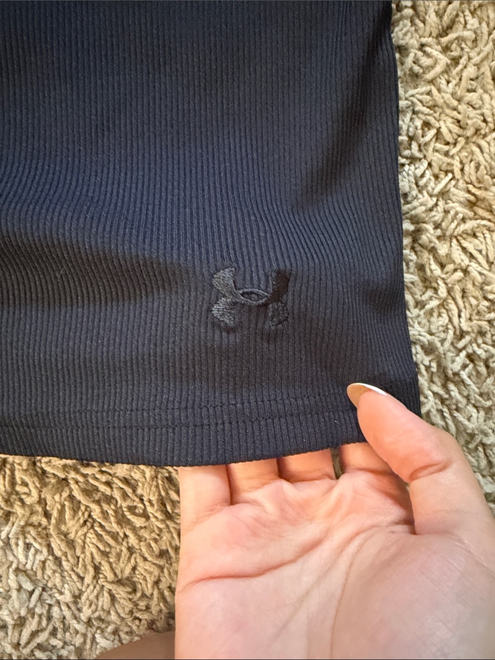 Under Armour Black Ribbed Racerback Tank Top - Picture 2 of 5